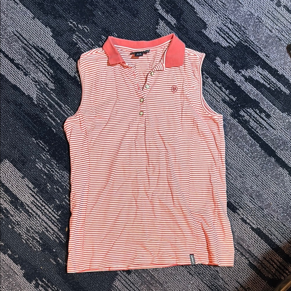 Ariat Striped Sleeveless Polo Shirt